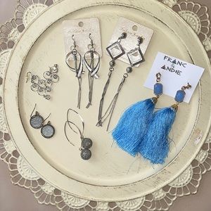 Bundle of 6 Drop Dangle Earrings